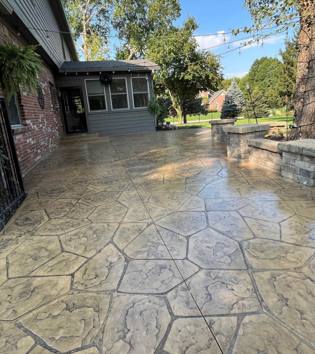 Luxury stamped concrete natural stone Avon ,Indiana 40 x 20