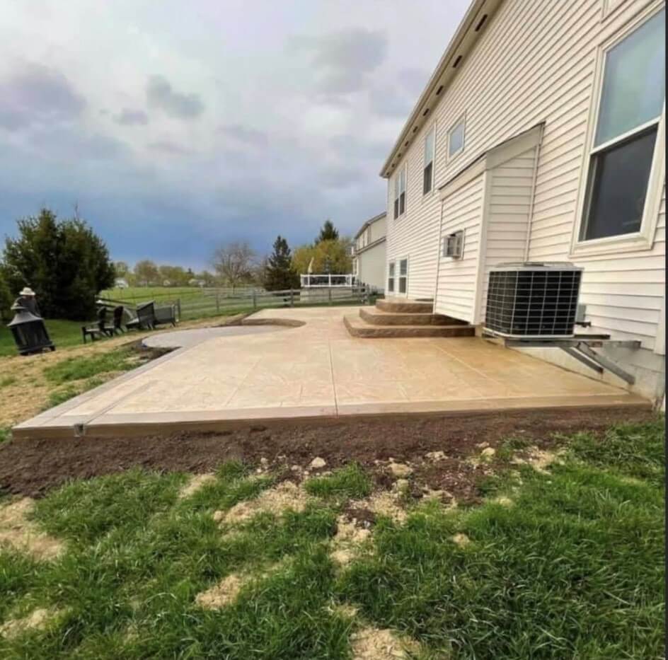 Stamped concrete pour West Indianapolis Indiana 25 x 40mmm